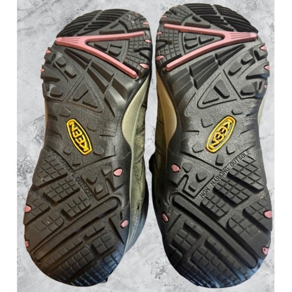 Keen Dry Women 8 Hiking Boots Waterproof Olive Green Pink 52002-DSGN Mid Top - Picture 3 of 8